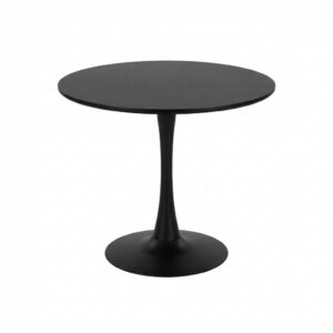 Table ronde d'appoint de couleur noire (D70cm x H75cm)