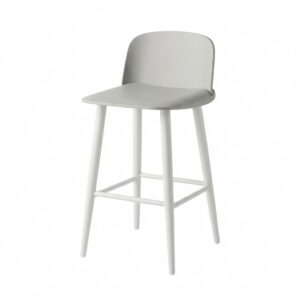 Tabouret de bar gris haut moderne avec coque