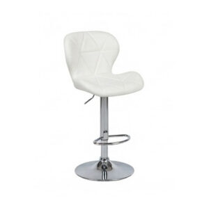 Tabouret de bar géométrique en similicuir blanc